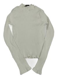 Bílé crop žebrované triko C&A