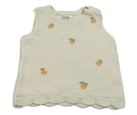 Smotanová pletená vesta s meruňkami F&F