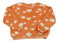 Korálová bodkovaná á chlpatá mikina H&M