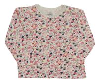 Bielo-farebné kvetované tričko Topomini