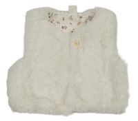 Biela kožušinová podšitá vesta H&M