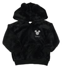 Čierna plyšová mikina s Mickeym a kapucňou H&M