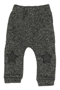 Tmavosivé melírované pletené tepláky s hviezdami Pep&Co