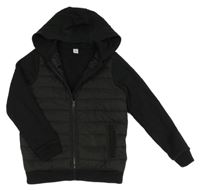 Černá šusťáková bundomikina s kapucí Tu