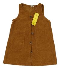 Nové - hnedé prepínaci menšestrové šaty s vreckami shein