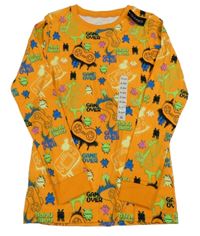 Nové - oranžové pyžamové triko s ovladači dunnes 