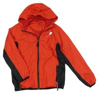 Červeno-černá šusťáková sportovní funkční bunda s kapucí Crivit