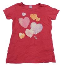 Ružové tričko so srdiečkami Dopodopo