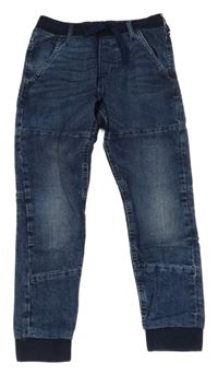 Tmavomodré jogger cuff rifle s úpletovým pasem H&M