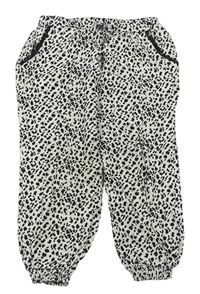 Bielo-čierne ľahké nohavice s leopardím vzorom Primark