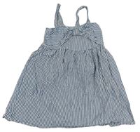 Modro-biele pruhované šaty s mašlou Primark