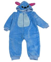 Modrá plyšová kombinéza s kapucí - Stitch 
