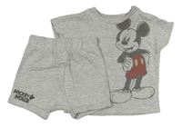 2set - Sivé tričko s Mickeym + sivé baggy kraťasy George
