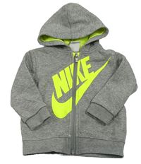 Šedá propínací mikina s logem a kapucí Nike