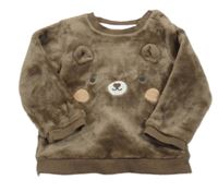 Hnedá plyšová mikina s ňufáčikom  C&A