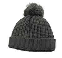 Antracitová pletená čapica s brmbolcom