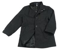 Čierno-sivý vzorovaný lehce zateplený kabát