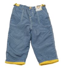 Nové - Modré šusťákové zateplené chino kalhoty Ergee