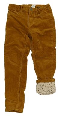 Medové podšité skinny manšestráky H&M