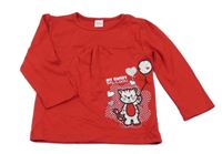 Červená tunika s mačičkou