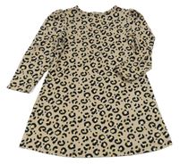 Béžovo-čierne šaty s leopardím vzorom Matalan