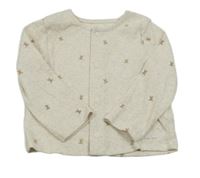 Béžové melírované rebrované prepínaci tričko s medvedíkmi F&F