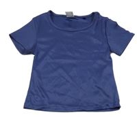 Tmavomodré žebrované sportovní crop tričko Y.F.K.