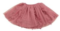 Staroružová tylová sukňa s volánikmi