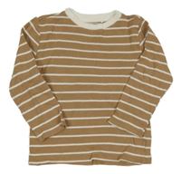 Hnedo-biele pruhované tričko F&F