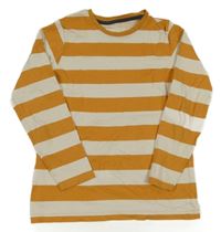 Smetanovo-horčicové pruhované tričko George