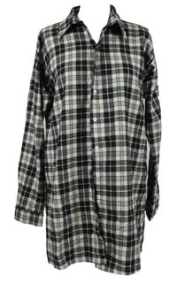 Dámske čierne kockované košeľové šaty zn. PrettyLittle Thing