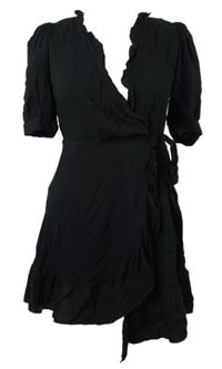 Dámske čierne zavinovací šaty Topshop