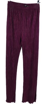 Dámské purpurové plisované volné kalhoty Boohoo