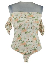 Nové - Dámské smetanové květované body s volnými rameny Primark 