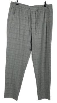 Dámské černo-béžovo-bílé kostkované kalhoty C&A