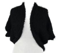 Dámské černé chlupaté svetrové bolerko True Spirit 