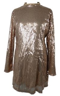 Dámské růžové flitrové minišaty 