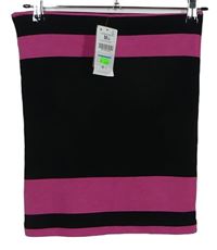 Dámska čierno-ružová pruhovaná sukňa Bershka