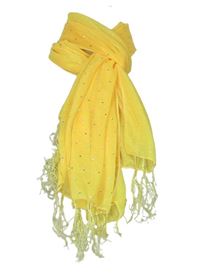 Dámska žltá šál so trblietkami
