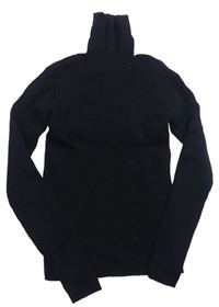 Čierny rebrovaný sveter s rolákom Next