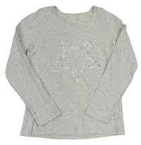 Sivé melírované tričko s hviezdou TCM