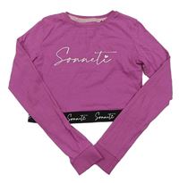 Růžovofialové crop tričko s logom Sonneti