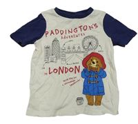Smetanovo-tmavomodré tričko s medvídkem Paddington TU