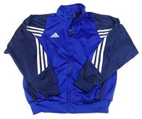 Modrá sportovní propínací mikina s logem Adidas