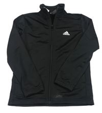 Černá sportovní propínací mikina s logem Adidas