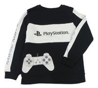 Čierno-biela mikina s potiskem Playstation