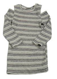 Farebné pruhované rebrované úpletové šaty Matalan