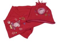 2set- tmavorůžová čepice s Peppa pig+ šála Yd. vel.98-116