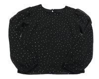 Čierna bodkovaná á šifónová blúzka George