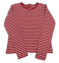 Červené pruhované crop tričko H&M